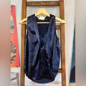 Anthropologie Sateen Tank with Front Tie